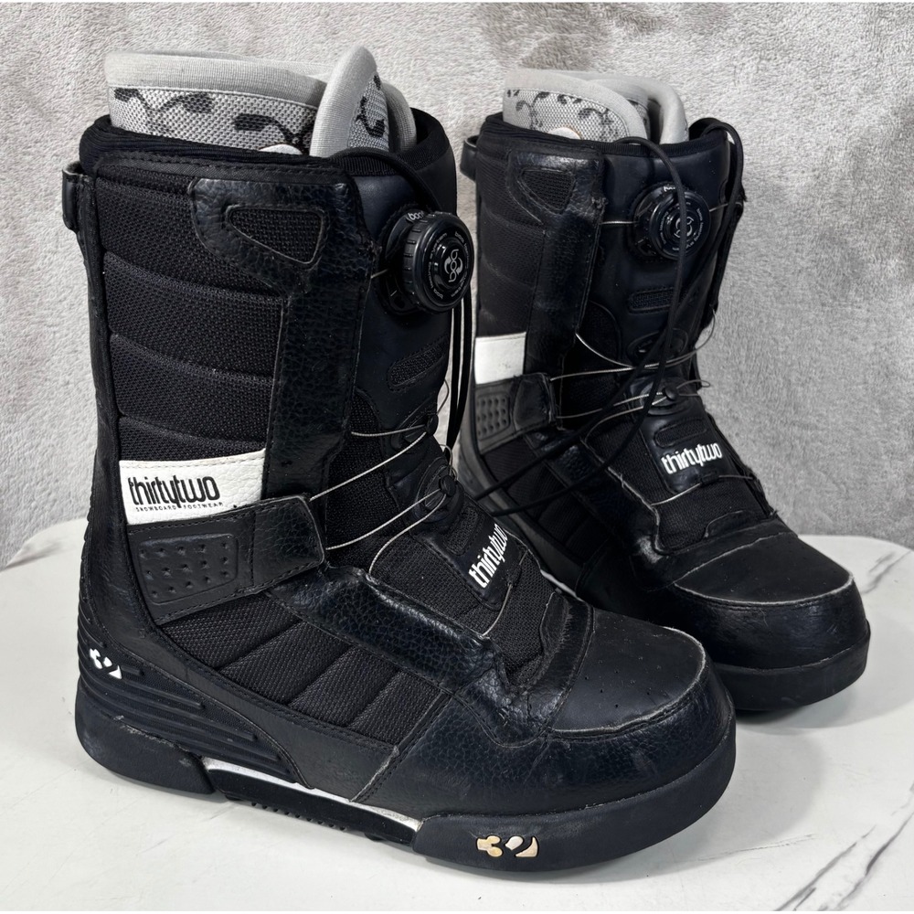 ThirtyTwo Snowboard Boots Men 9 Black Good Dual BOA Lacing All-Mountain Gear